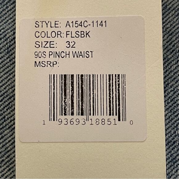 AGOLDE 90s Pinch Waist Flashback High Rise Straight Leg Light Wash 32 NWT - Picture 10 of 15